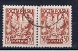 PL+ Polen 1950 Mi 119 Mng Portomarke (Paar) - Used Stamps