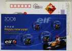 ELF Evolution SM,born In Formula One,F1 Racing Automobile,China 2008 ELF Oil Lubrication Advertising Pre-stamped Card - Auto's