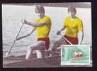 Romania 1984 Very Rare Maximum Card With Rowing OLYMPIC GAMES 1984. - Canoë