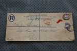 1895 MARCOPHILIA LETTRE REGISTERED LETTER LONDON  GREAT BRITAIN P/ MARSEILLE  BY AIR MAIL ENTIER POSTAL + STAMP DECHIRé - Marcofilia