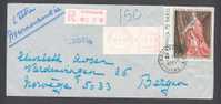 France Recommandée Registered LILLE-BOURSE Label Meter Stamp Cover 1975 To Bergen Norvége Norway Cardinal Richelieu - Cartas & Documentos