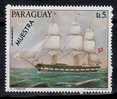 Specimen ( Muestra, Muster ), Paraguay Sc1689 Painting, German Sailing Ships, Humboldt 1851 - Barcos