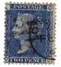 1858-59 Nº 27 Azul 2p Plancha 12 Obl.London LQQL   . - Used Stamps