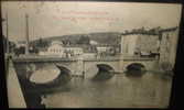 SAINT GIRONS.Le Pont Ur Le Les.Cpa,voyagé,be,plissure,animée - Saint Girons