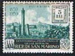 SAN MARINO - UNIF. A130 POSTA AEREA - 1959  CENTENARIO FRANCOBOLLI DELLE ROMAGNE (BOLOGNA E 3 BAJ)   - NUOVI ** - Poste Aérienne