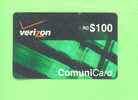 DOMINICAN REPUBLIC - Remote Phonecard/Verizon RD$100 - Dominicaine