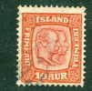 Iceland 1907 10a Kings Frederik And Christian  #76 - Usati