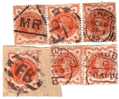 1887-1900 Nº 91 0,5 P. Rojo  . 6 Sellos Con Diferentes Marcas De Cancelación. - Gebruikt