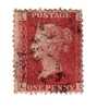 1858-64 Nº 26 Rojo 1p Plancha 74 LLLL Dorso Trazas Desgaste. - Gebruikt