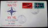 1964 TURKEY FDC 15 YEARS OF NATO OTAN - NAVO