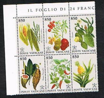 VATICANO - UNIF.942.947 - 1992 FLORA DEL NUOVO MONDO   -  NUOVI  (MINT)** - Unused Stamps