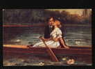 Germany Art Ludwig RICHTER - LIEBESFLUESTERN , DEAR-WHISPER , BOAT GIRL MAN Series - # 2003 D.K. & Co. P.  Pc 19403 - Richter, Ludwig