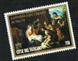 VATICANO - UNIF. 1062.  - 1996  NATALE: DIPINTO DI MURILLO (NATIVITA')     -   NUOVI  (MINT)** - Unused Stamps