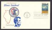 United States FDC Cover 1968 Illinois Statehood Land Of Lincoln Cachets Cachet ERROR Missing Phosphor Bands !! - 1961-1970