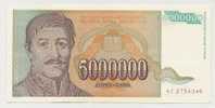 Jugoslavia 5.000.000 Dinari 1993 AUNC - P.132 - Yougoslavie