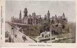 Ottawa - Parliament Buildings - 1907 - Tramway - Écrite - Canadian Souvenir #1561- Colorisée - Ottawa