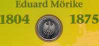 Mörike Mit Feder,Tintenfaß,Brille Numisblatt 4/2004 Deutschland Mit 2419 10-KB SST 32€ - Zu Identifizieren