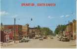 Spearfish South Dakota SD, Chrome Street Scene, 1960s Autos, Jeep, Cafe Hotel Gas Station, On C1960s Vintage Postcard - Altri & Non Classificati