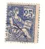 Nº 114  25 C. Azul De 1900-01 Perforación Desplazada. - Used Stamps