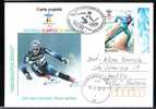 Jeux Olimpiques Vancouver 2010 SKI ,stamps Obliteration Concordante On Card - Romania. - Winter 2010: Vancouver