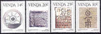Venda 1986 Yv. 138/41 Writing History, Literature (V) MNH - Venda