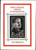 40856) UNGHERIA 1953 - Morte Di Stalin-BF DENTELLATO-MNH** - Hojas Completas