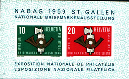 40893) SVIZZERA 1959 - Espo. Filatelica Nabag  - BF NON Dentellato-MNH** - Blocks & Kleinbögen