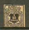 Hanover 1851 Used Stamp  1/10 Thaler Black On Yellow Nr. 5 - Hannover