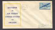 United States 1946 Airmail Cover Souvenir Of Air-Flight United States To Sweden - 2c. 1941-1960 Briefe U. Dokumente