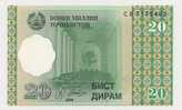 Tagikistan 20 Diram 1999 - UNC - P.12 - Tayikistán