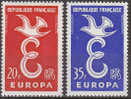 Francia 1958 Europa 2 Vl  Nuovi Serie Completa - 1958