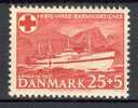 Denmark 1951 Mi. 329  25 Ø + 5 Ø Red Cross Rotes Kreuz Croix Rouge LazarettSchiff Ship Jutlandia MH - Ungebraucht