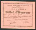 BILLET D´HONNEUR (Janvier 1946) : Paroisse Notre-Dame De Versailles (Yvelines) Externat De Garçons, Bd De La Reine... - Diploma's En Schoolrapporten