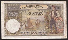 100 Dinars " Yougoslavie "     1929 VF/XF   Bc149 - Yougoslavie