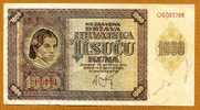 1000 Kuna  "CROATIE "    1941 Occupation Allemande XF    Bc 24 - Croatia