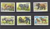 Cook Island 1992 Fauna Animals Elephants Gorillas Tigers Set Of 6 (1) MNH - Eléphants