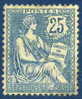 127  Mouchon 25c Bleu  Neuf  Sans Gomme   1902 - 1900-02 Mouchon