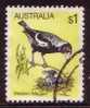 1980 - Australian Birds Definitive Issues $1 WESTERN MAGPIE Stamp FU - Oblitérés