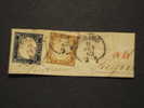 REGNO D'ITALIA-FRAMMENTINO-1862 EFFIGIE 20c. Piu' 10c. SARDEGNA ND. - ANNULLATI. - Used