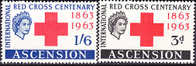 Ascesion 1963 Yv. 91/ 92 Century Of International  Red Cross. Ascension Legend MNH - Ascension