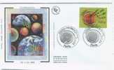 France Sur FDC Superbe Passage De L´an 2000 Globe Terre Planète - Nieuwjaar