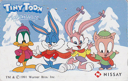 Télécarte Japon / 110-011 - LAPIN BUGS BUNNY Canard Daffy Duck Cochon - RABBIT Tiny Toon Nissay Japan Phonecard Assu  32 - BD