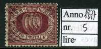 1877 San Marino, Stemma Nr.5 Usato - Gebruikt