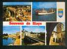 CPSM - Souvenir De BLAYE (33) - Multivues ( Dont Bateau Blason  Vue Aérienne COMBIER CIM - Blaye