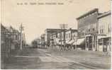 Hoquiam WA, Eighth Street Scene With Street Car, Bicycle, Barber Pole, Laundry, Many Signs, C1910s Vintage Postcard - Altri & Non Classificati