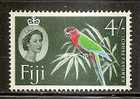 FAUNA - PARROTS - PERROQUET KANDAVU - 1961/7  FIJI Yvert # 166A - MINT (LH) - Papegaaien, Parkieten