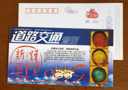 Traffic Light,China 2009 Road Traffic Management Journals Advertising Pre-stamped Card - Accidentes Y Seguridad Vial