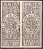 N464.-.CUBA .- .1890-1891.-. B.O.B.  PAGOS AL ESTADO - PAREJA -  10 CVS. DE PESO - Postage Due