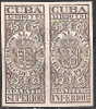 N463.-.C U B A .- .1890-1891.-. B.O.B.  PAGOS AL ESTADO - PAREJA -  10 CVS. DE PESO - Postage Due