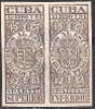 N463.-.C U B A .- .1890-1891.-. B.O.B.  PAGOS AL ESTADO - PAREJA -  10 CVS. DE PESO - Segnatasse